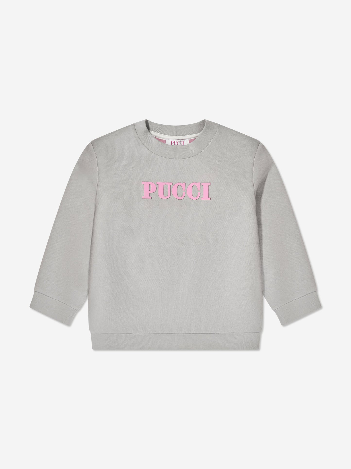 Pucci 女童徽标运动衫（灰色）