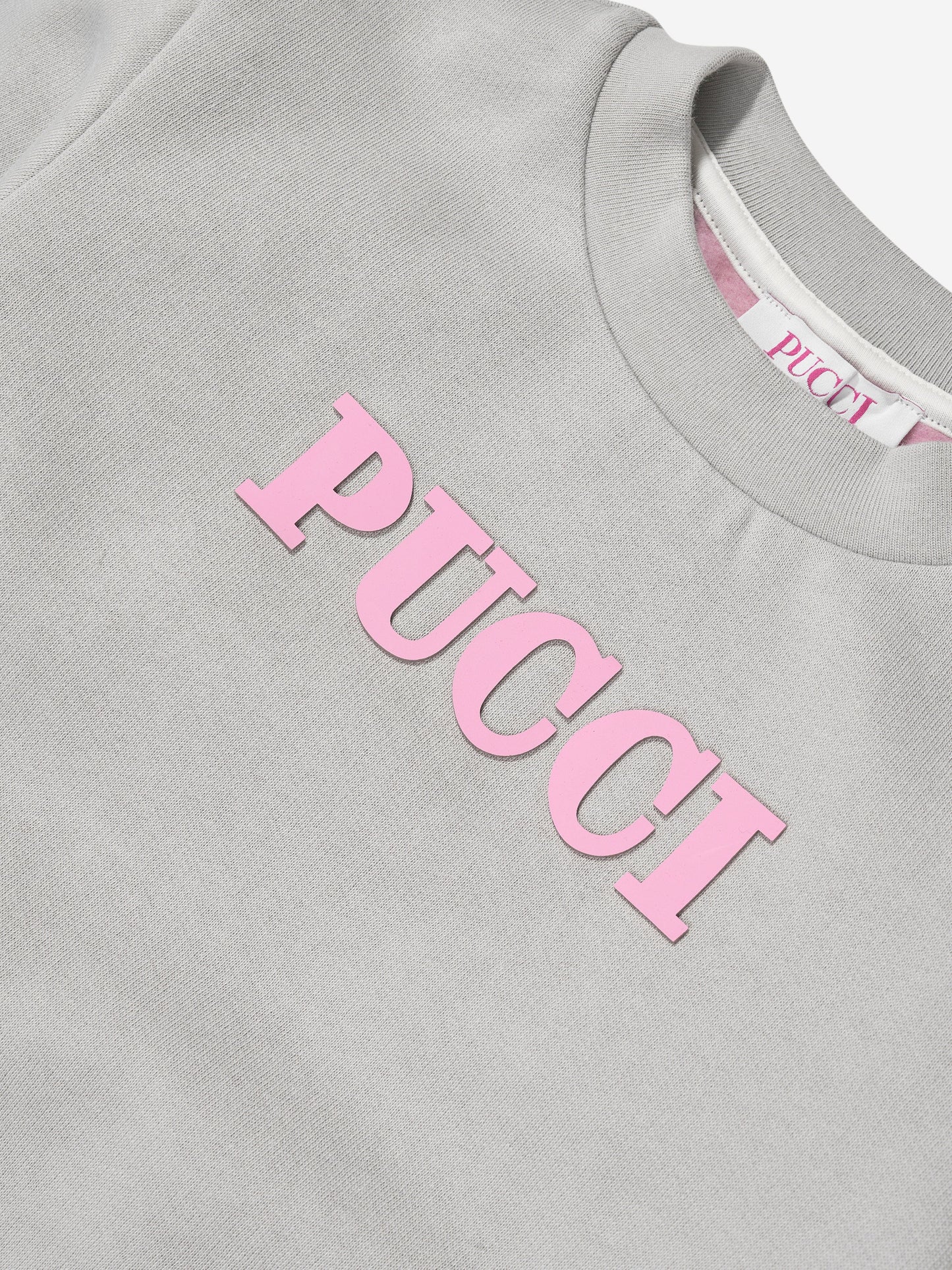 Pucci 女童徽标运动衫（灰色）