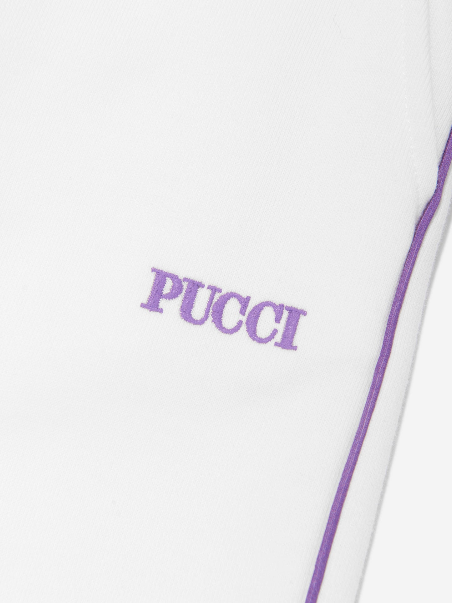 Pucci 女童象牙色徽标慢跑裤