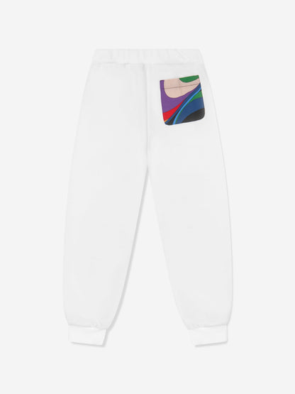 Pucci 女童象牙色徽标慢跑裤
