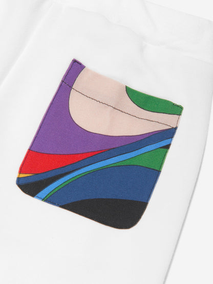 Pucci 女童象牙色徽标慢跑裤