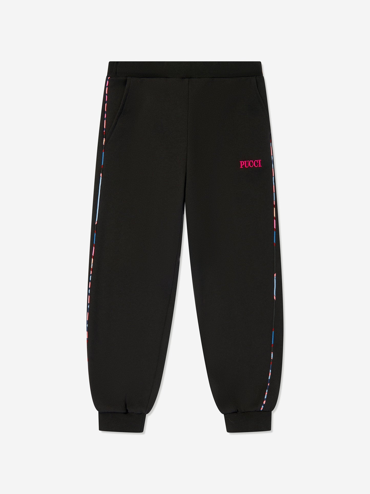 Pucci 女童黑色徽标慢跑裤