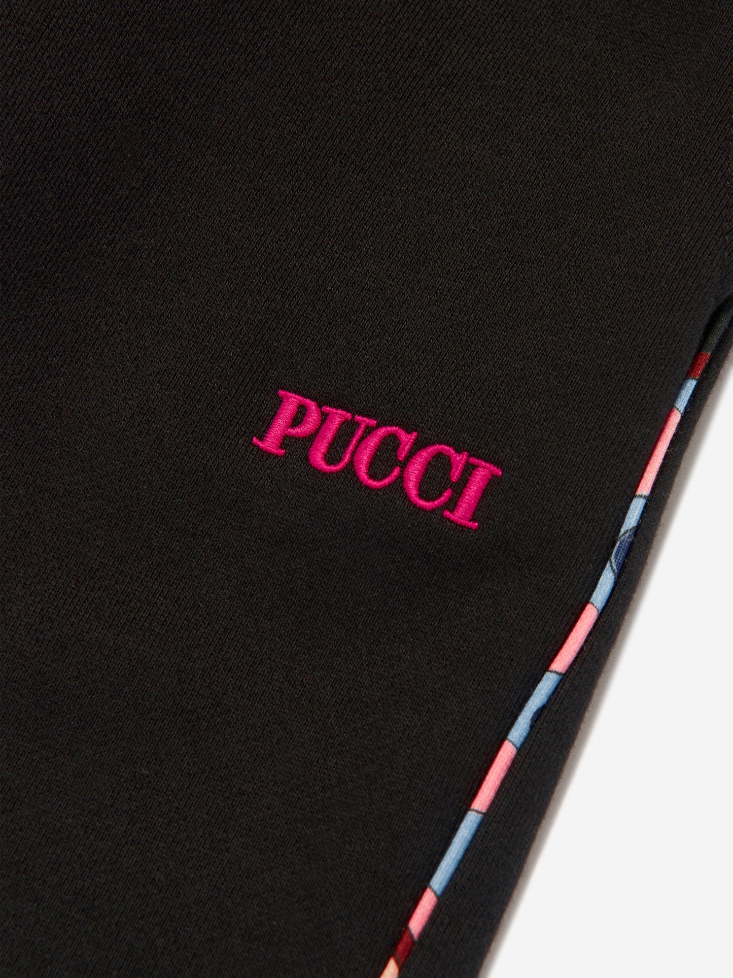 Pucci 女童黑色徽标慢跑裤