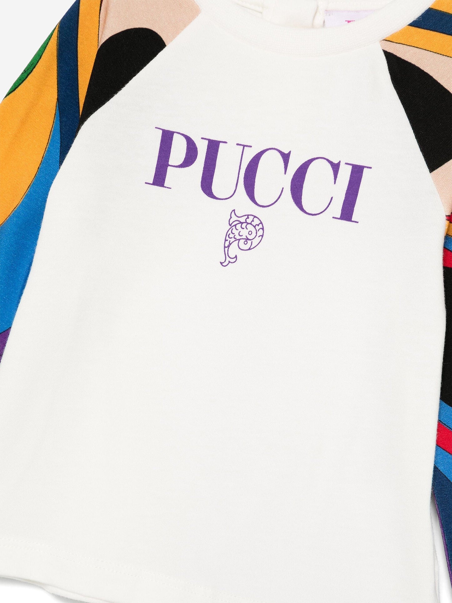 Pucci 女婴 Onde 长袖 T 恤（象牙色）
