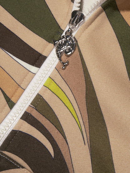 Pucci 女童 Marmo 拉链连帽衫（绿色）