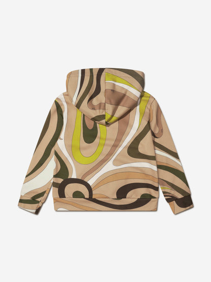 Pucci 女童 Marmo 拉链连帽衫（绿色）