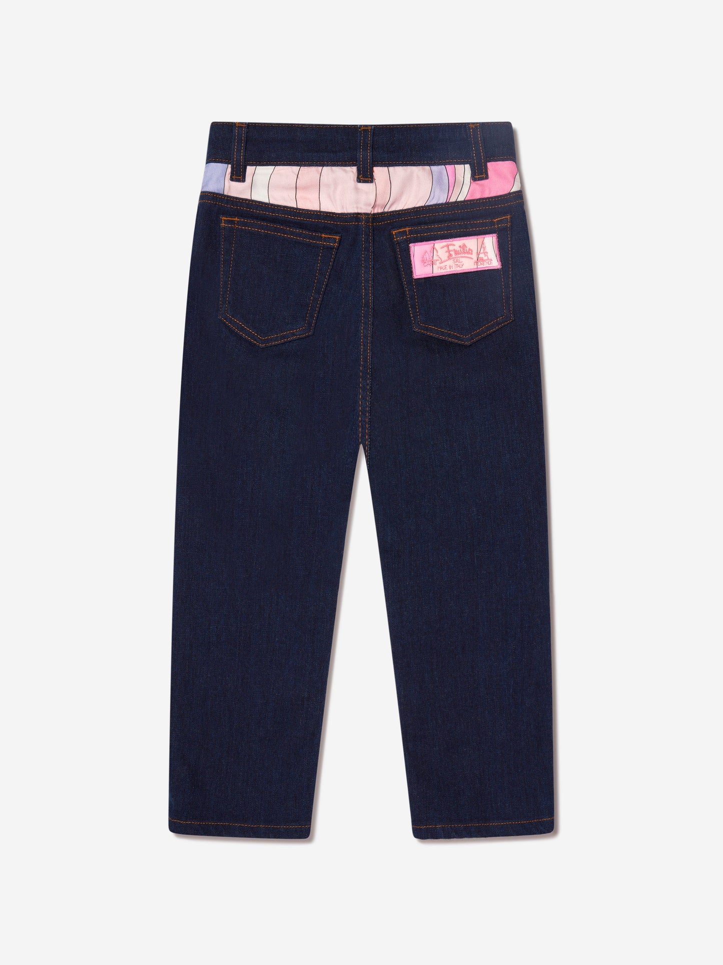 Pucci 女童 Marmo 口袋牛仔裤（蓝色）