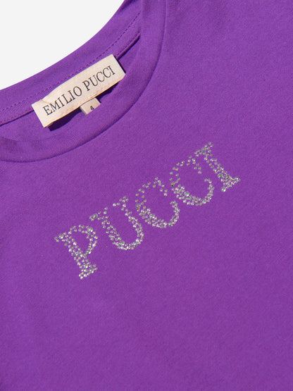 Pucci 女童徽标荷叶边 T 恤