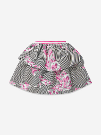 Pucci 女童图案分层半身裙