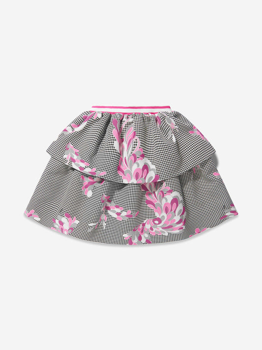Pucci 女童图案分层半身裙