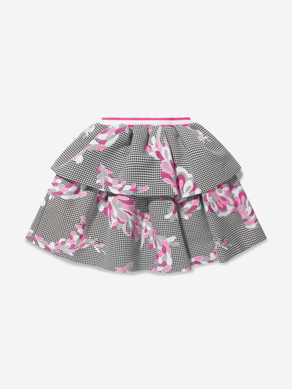 Pucci 女童图案分层半身裙