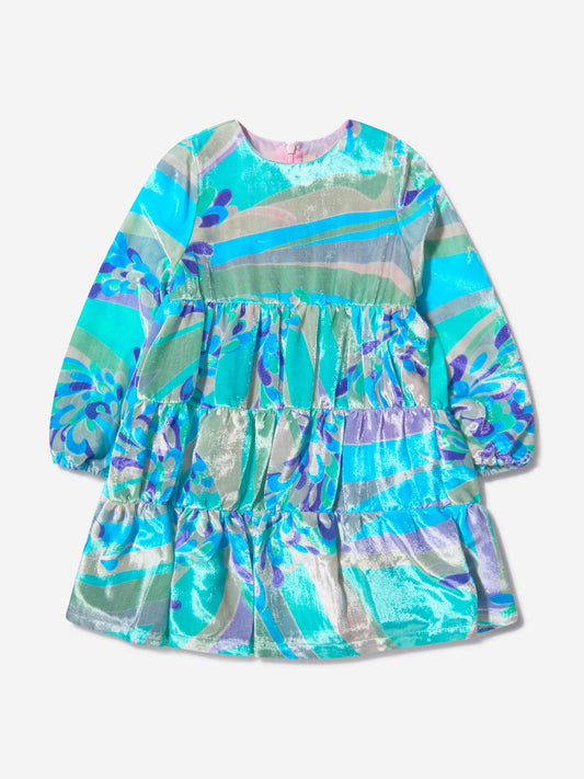 Pucci 女童真丝花纹连衣裙