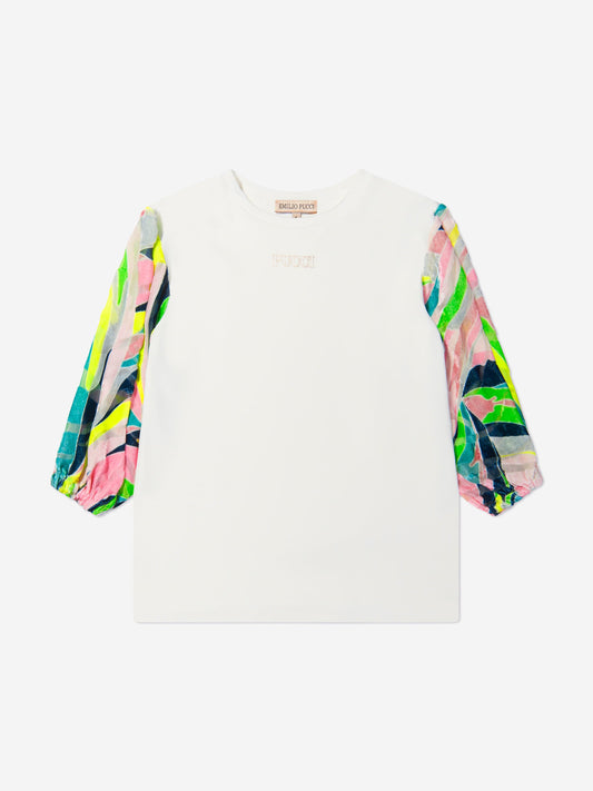 Pucci 女童印花袖徽标连衣裙