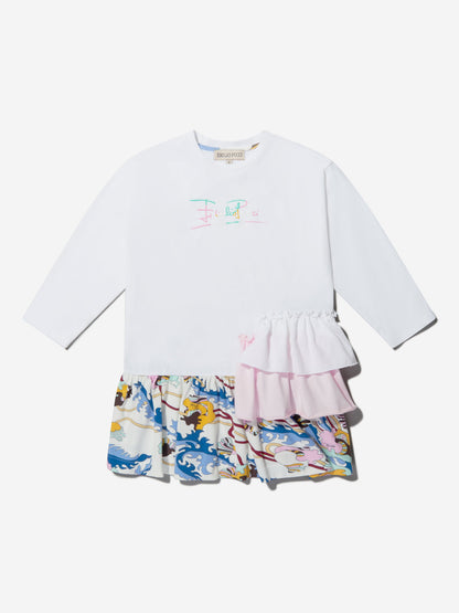 Pucci 女童棉质图案徽标连衣裙