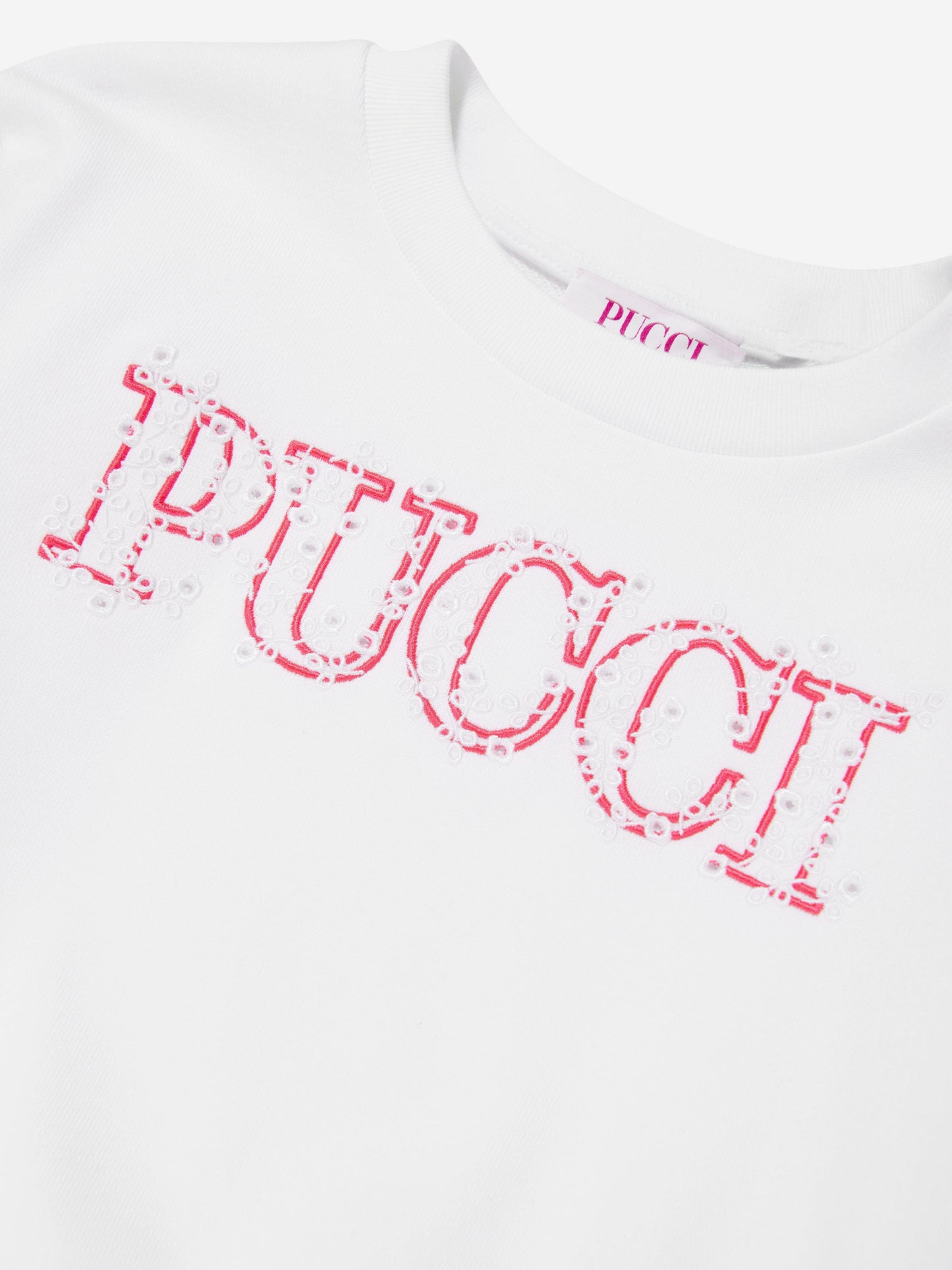 Pucci 女童白色徽标运动衫