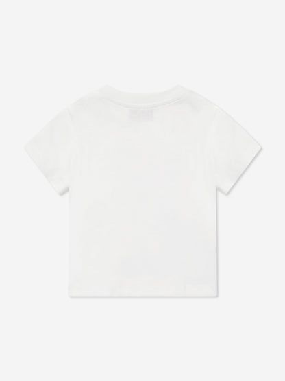 Baby Girls Logo Print T-Shirt in Ivory