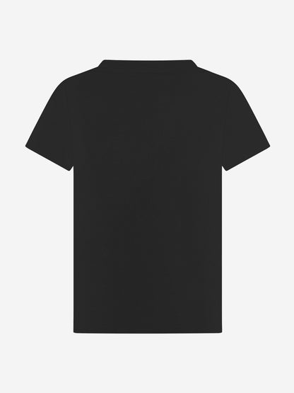 Emporio Armani 男童徽标 T 恤（黑色）