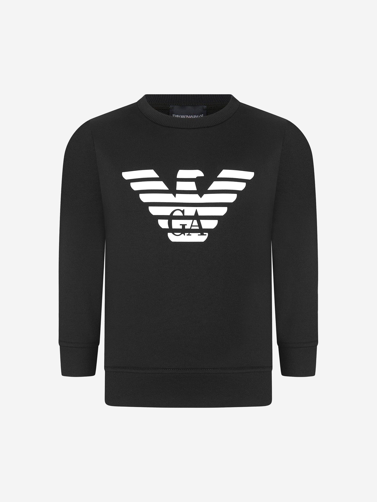Emporio Armani 男童棉混纺徽标运动衫