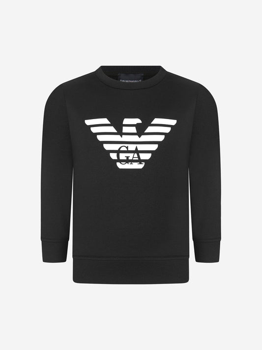 Emporio Armani 男童棉混纺徽标运动衫