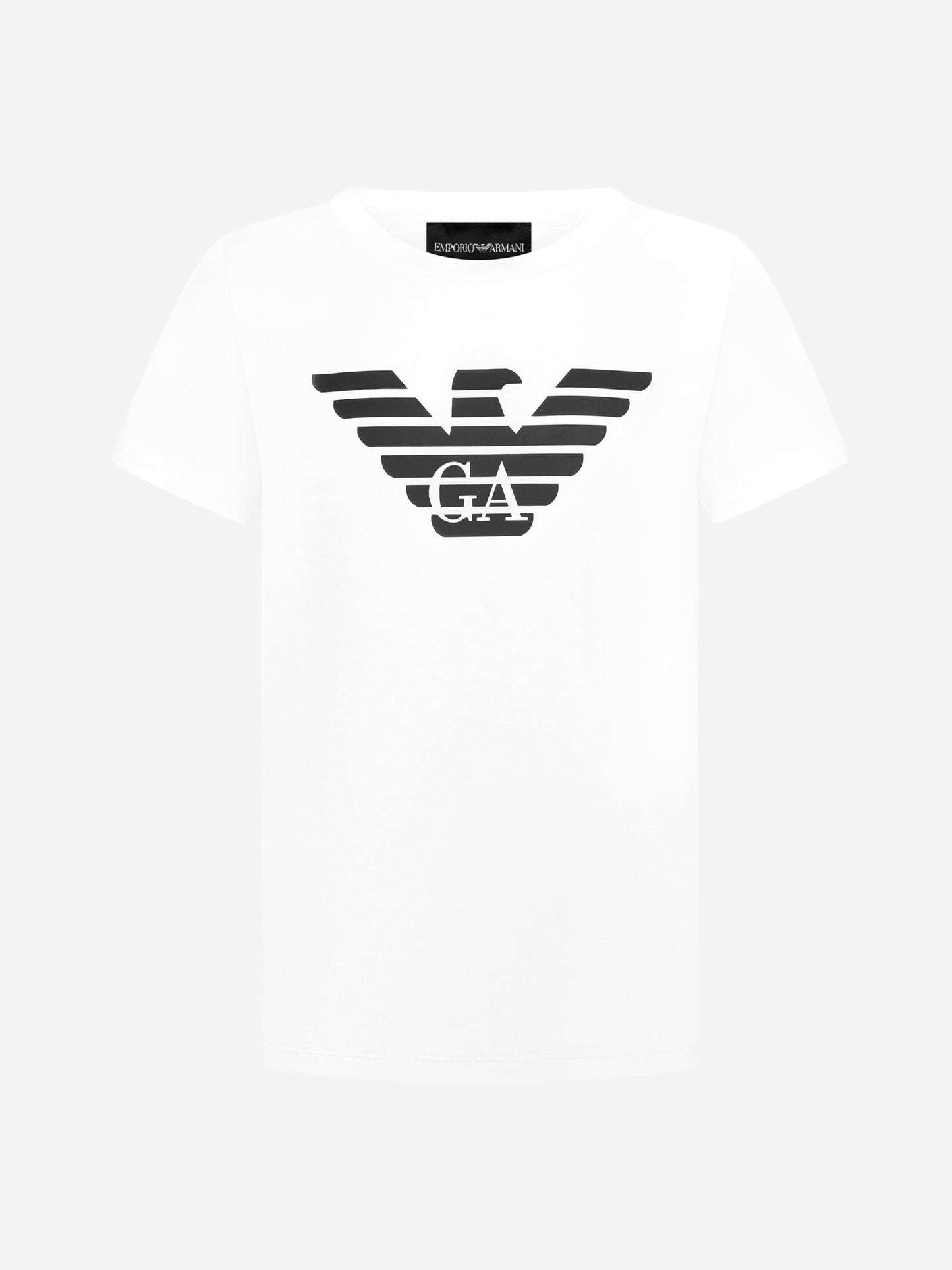 Emporio Armani 男童比马棉徽标 T 恤
