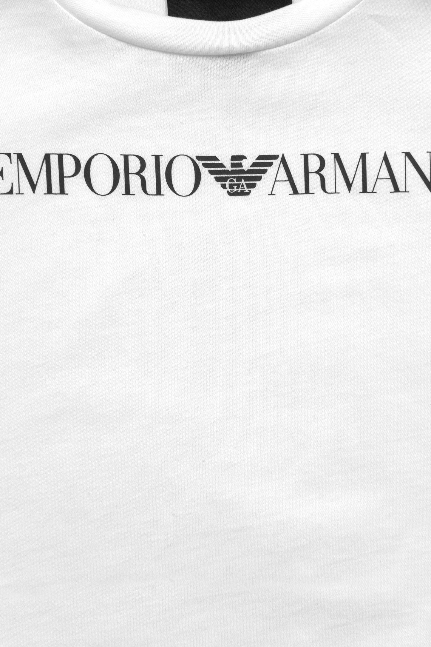 Emporio Armani 男童白色徽标 T 恤