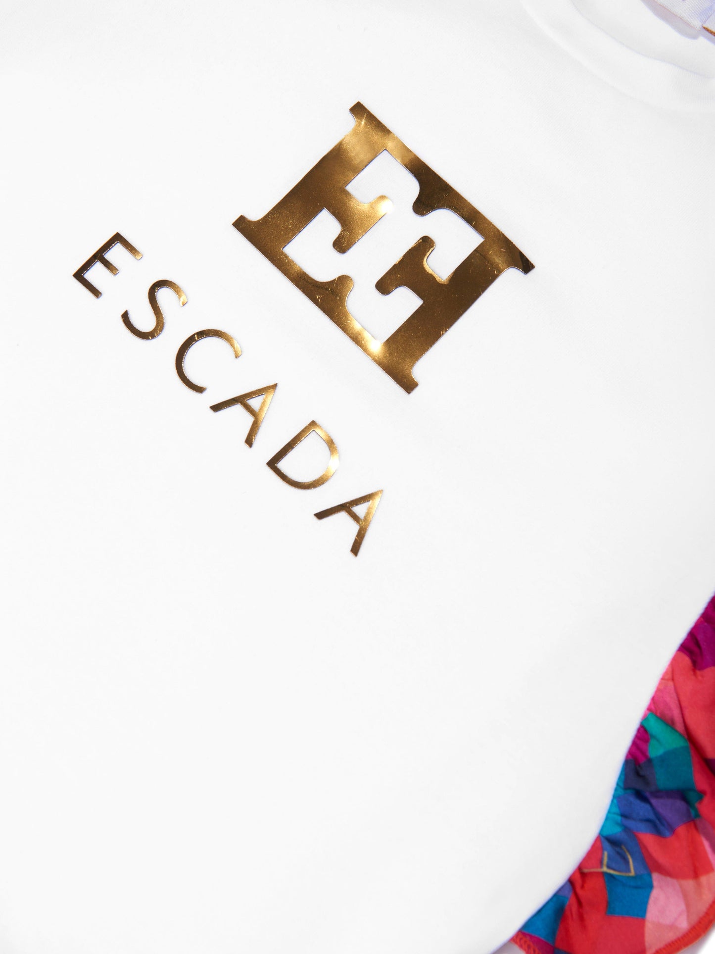 Escada 女童白色徽标徽章连衣裙