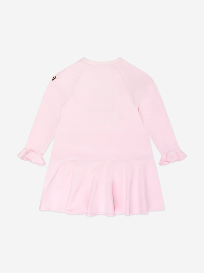 Escada 女童刺绣徽标毛衣裙（粉色）