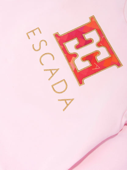 Escada 女童刺绣徽标毛衣裙（粉色）