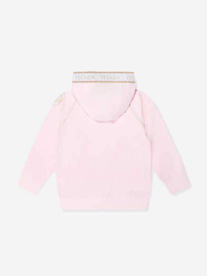 Escada 女童粉色徽标拉链上衣