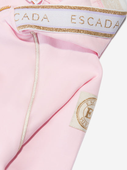 Escada 女童粉色徽标拉链上衣