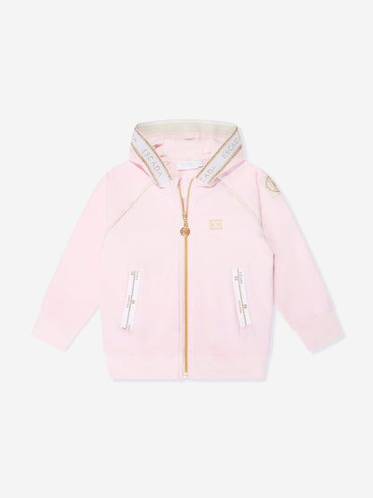 Escada 女童粉色徽标拉链上衣