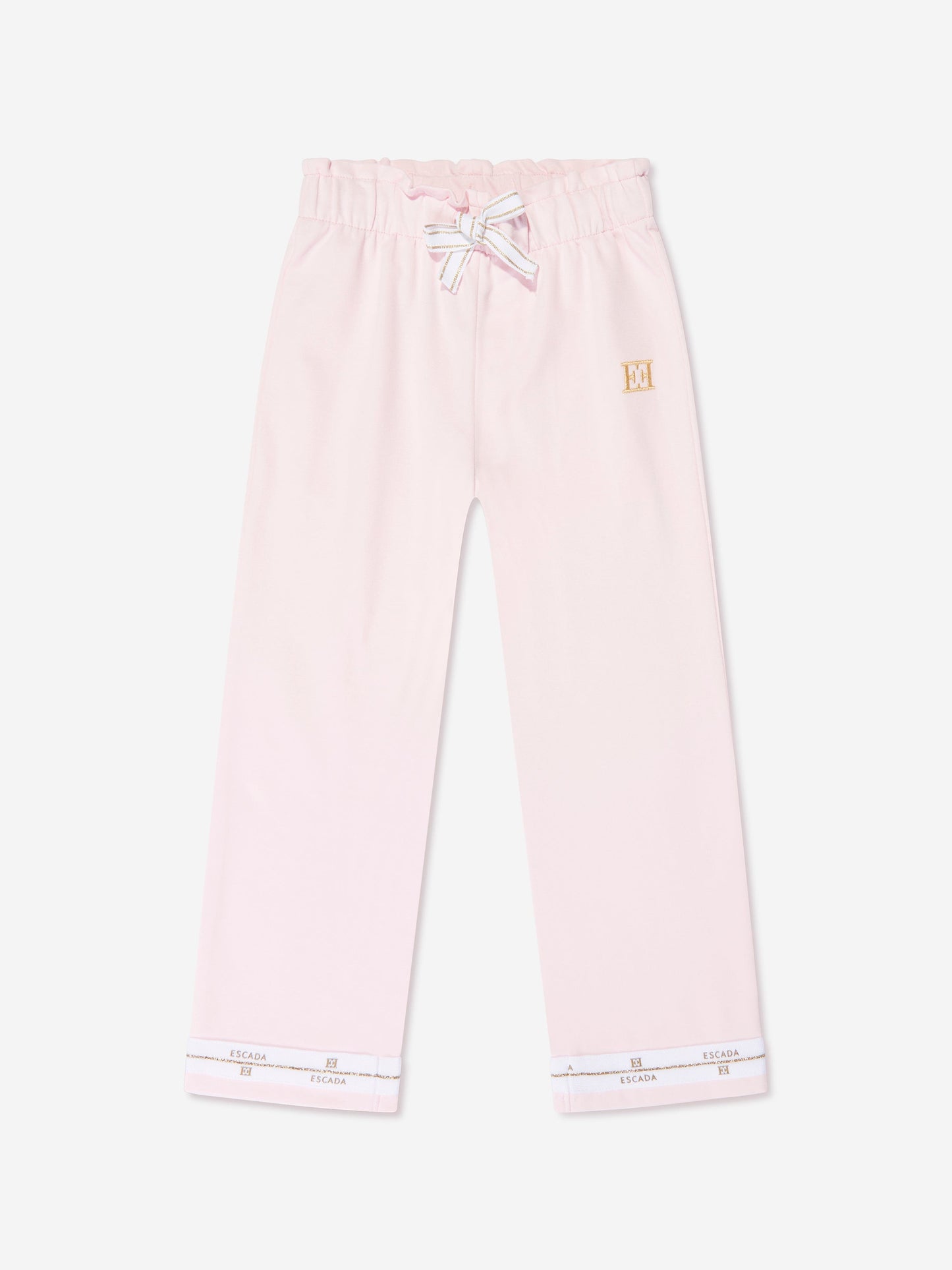 Escada 女童粉色徽标慢跑裤