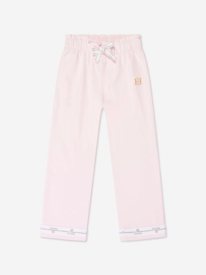Escada 女童粉色徽标慢跑裤