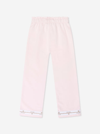 Escada 女童粉色徽标慢跑裤