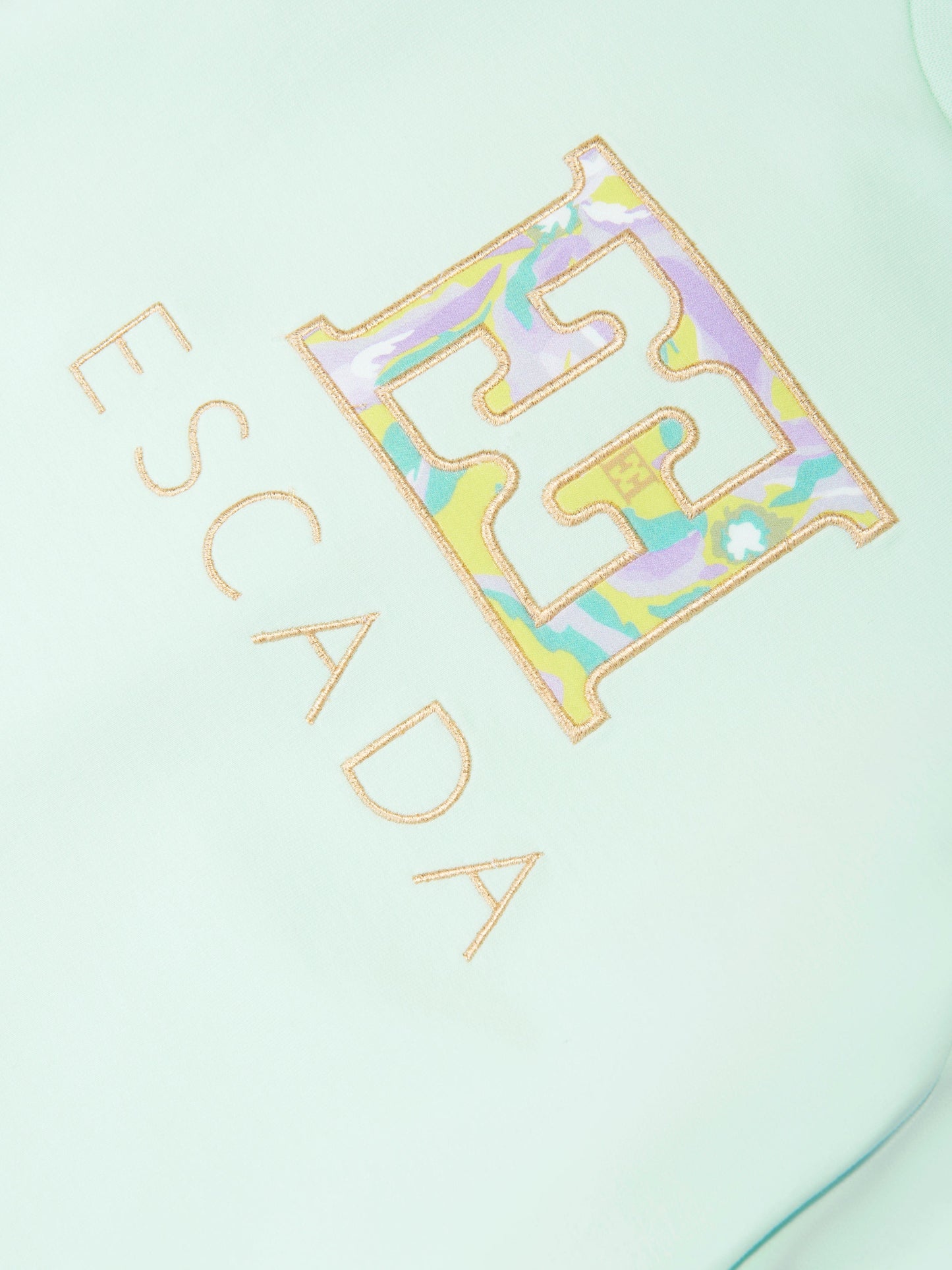 Escada 女童蓝色刺绣徽标毛衣裙