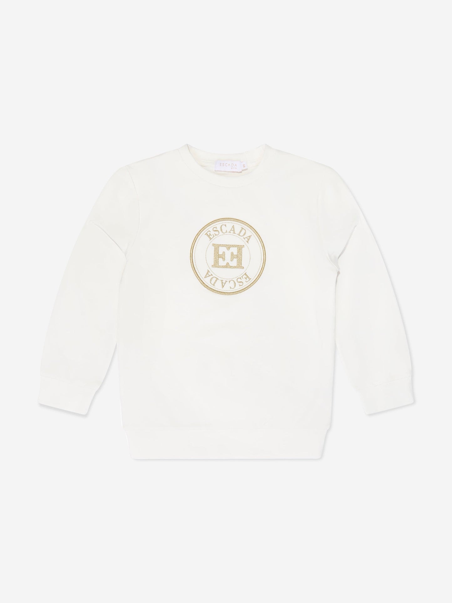 Escada 女童白色刺绣徽标运动衫