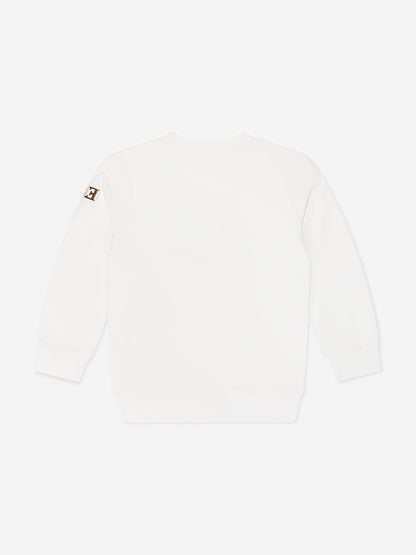 Escada 女童白色刺绣徽标运动衫