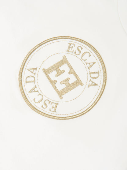 Escada 女童白色刺绣徽标运动衫