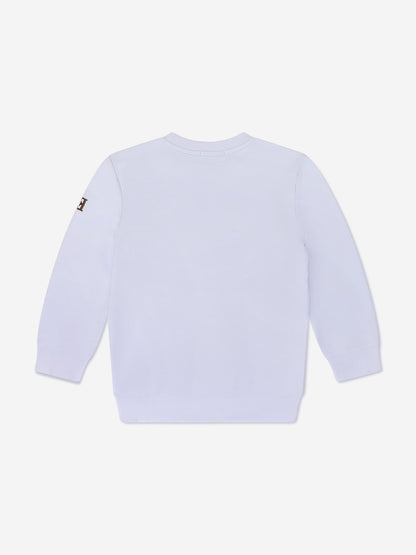 Escada 女童紫色刺绣徽标运动衫