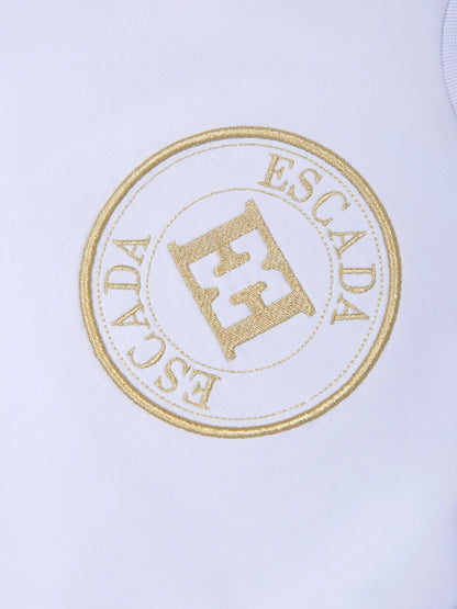 Escada 女童紫色刺绣徽标运动衫
