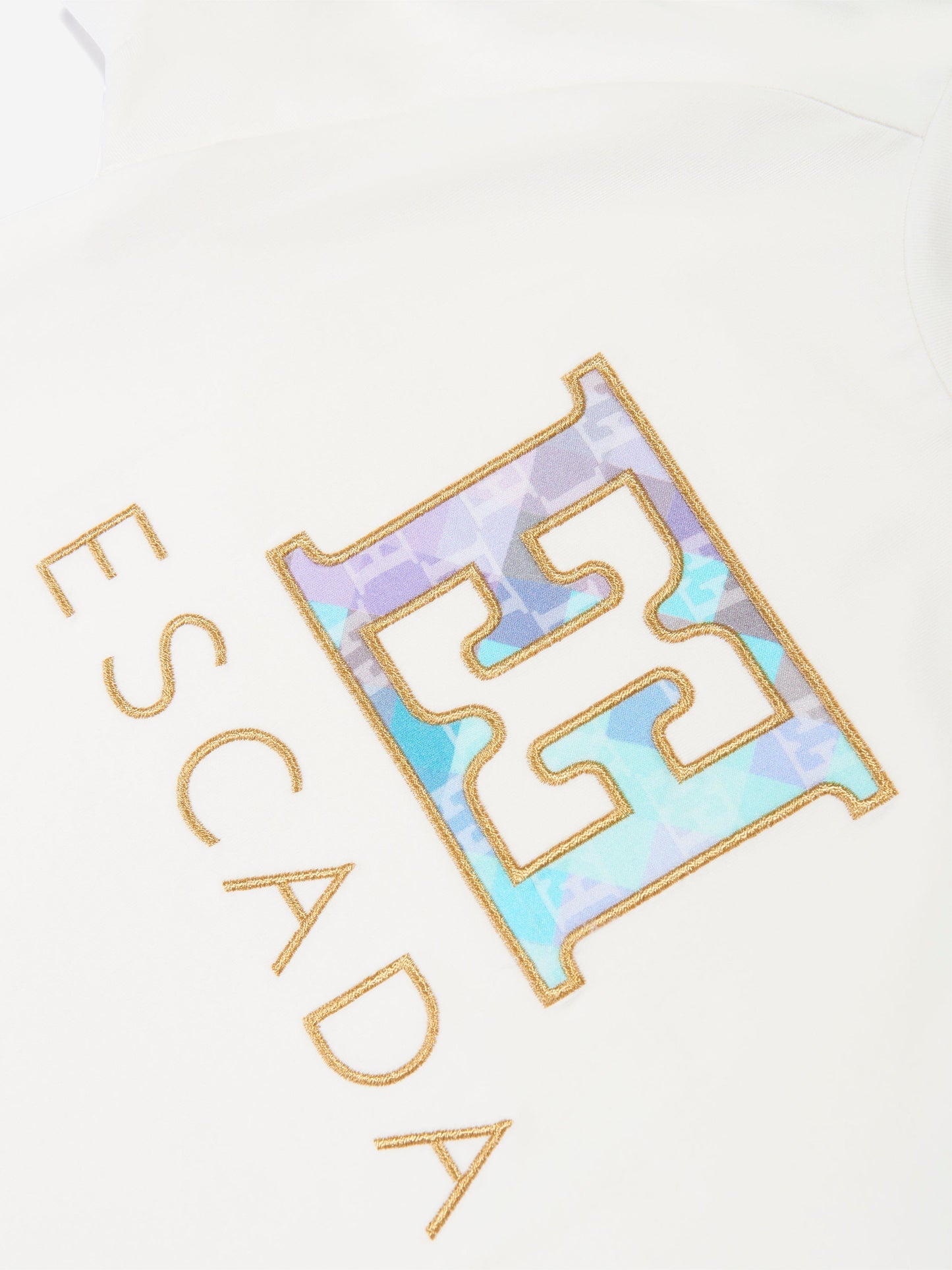 Escada 女童白色刺绣徽标 T 恤