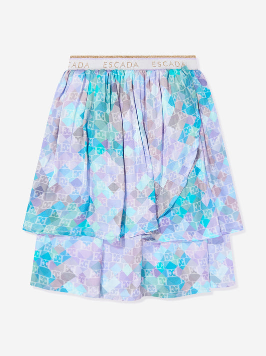 Escada 女童蓝色多层半身裙