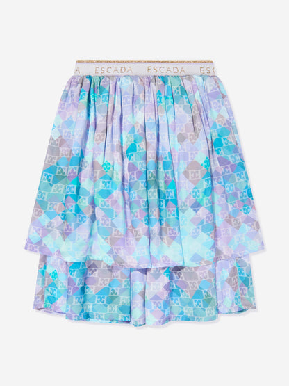 Escada 女童蓝色多层半身裙