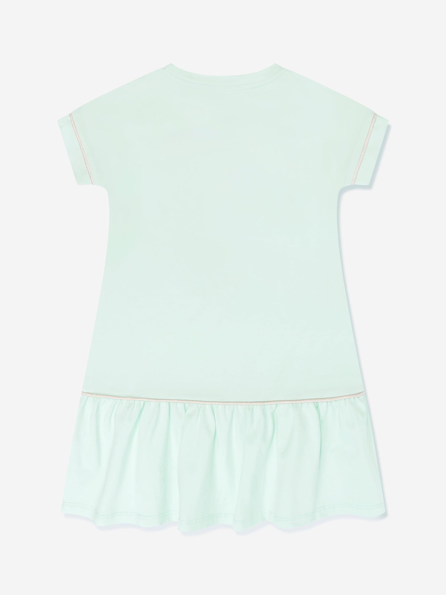 Escada 女童蓝色刺绣徽标 T 恤连衣裙