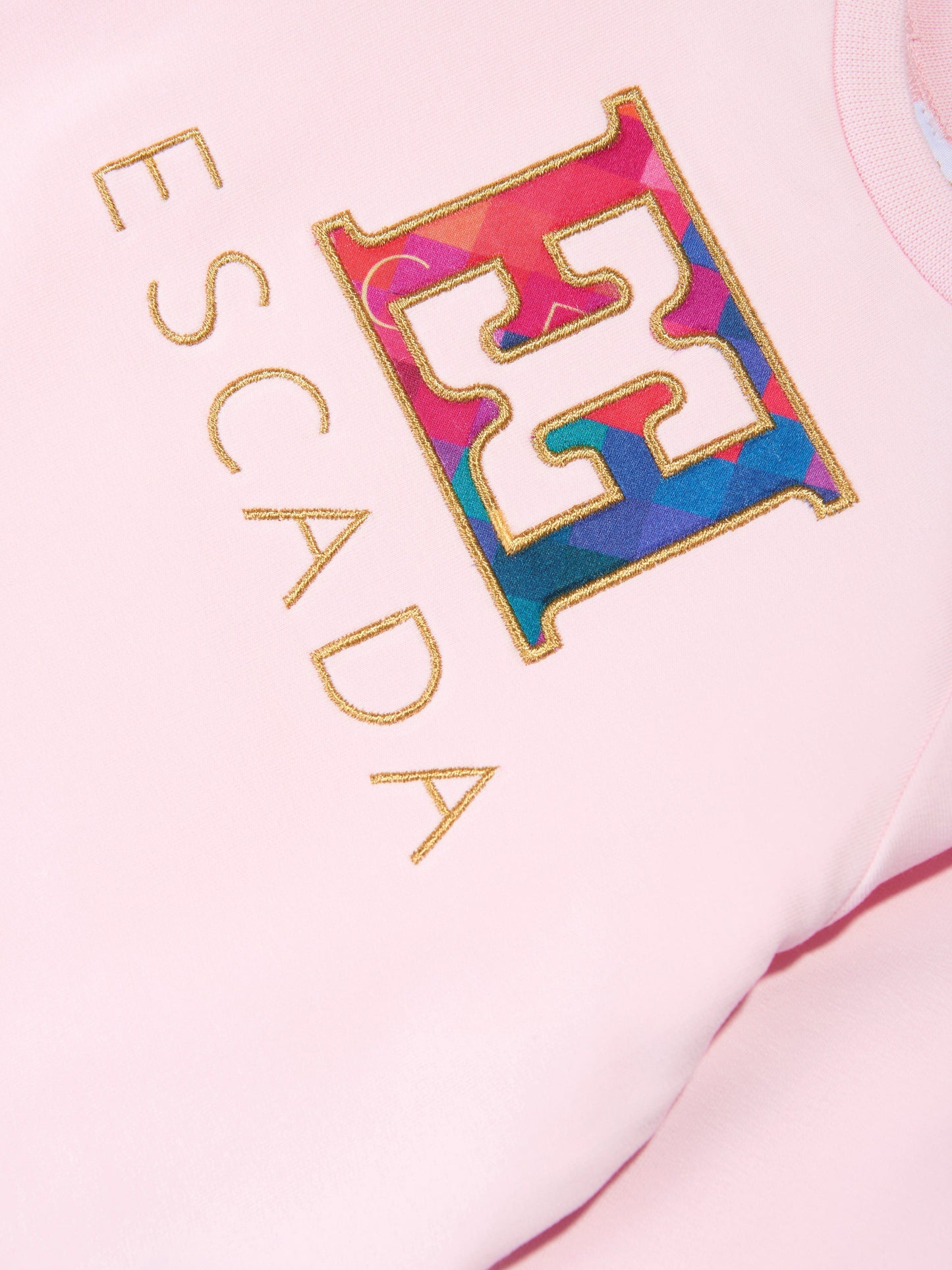 Escada 女婴刺绣徽标毛衣裙（粉色）