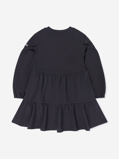 Etro 女童海军蓝花朵平纹针织连衣裙