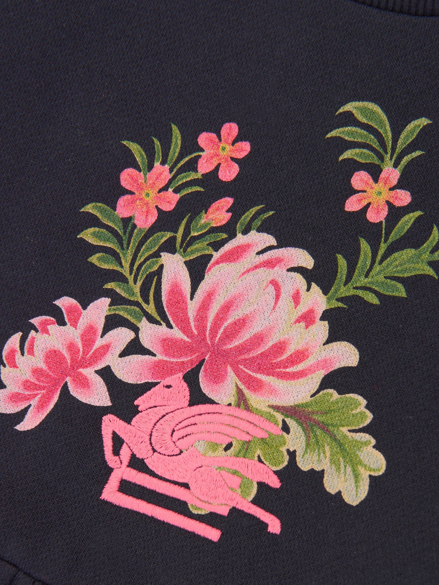 Etro 女童海军蓝花朵平纹针织连衣裙