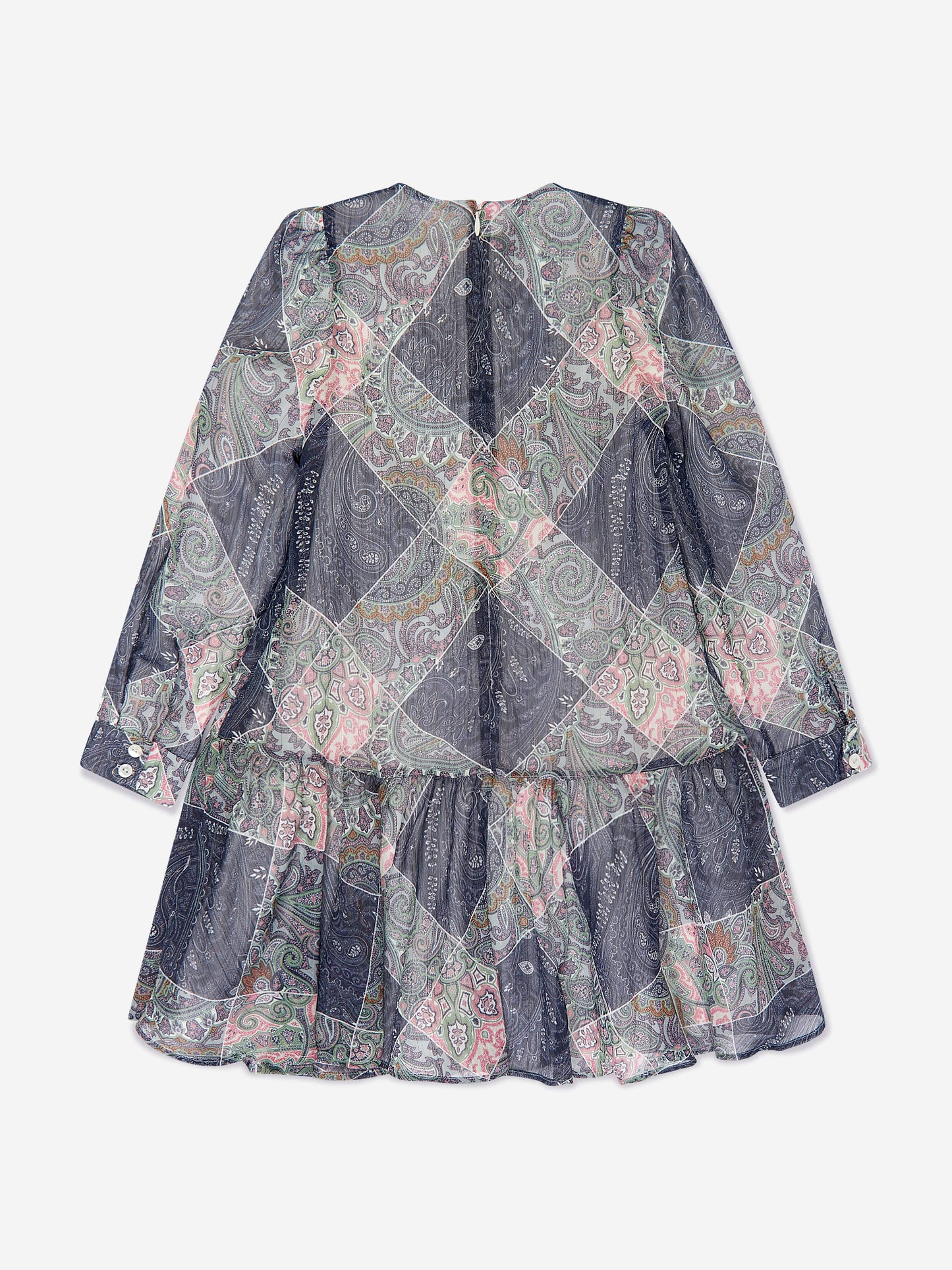 Etro 女童蓝色佩斯利编织连衣裙