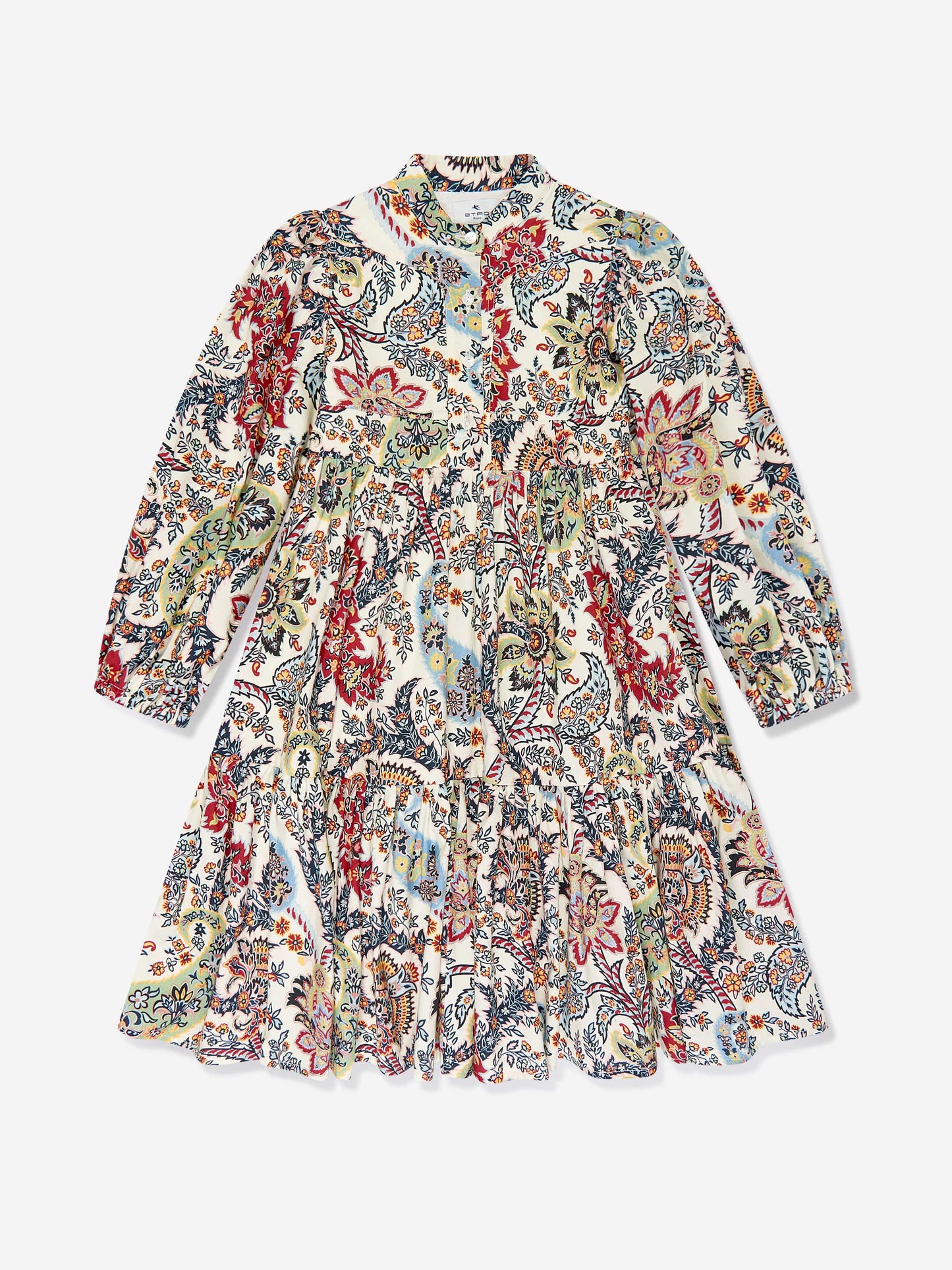 Etro 女童多色佩斯利花卉连衣裙