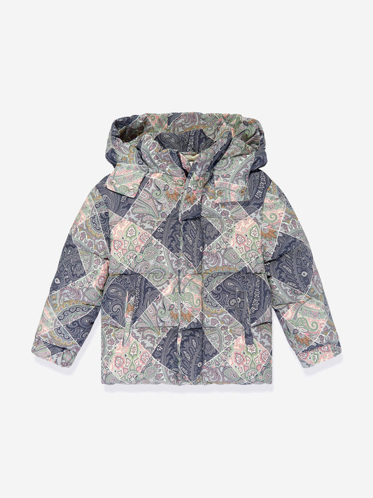 Etro Kids 佩斯利羽绒夹克 (蓝色)